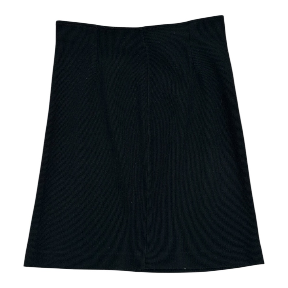 Vintage St Michael Black Ribbed Knit Skirt Uk 16 30” waist